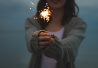 girl with fireworks